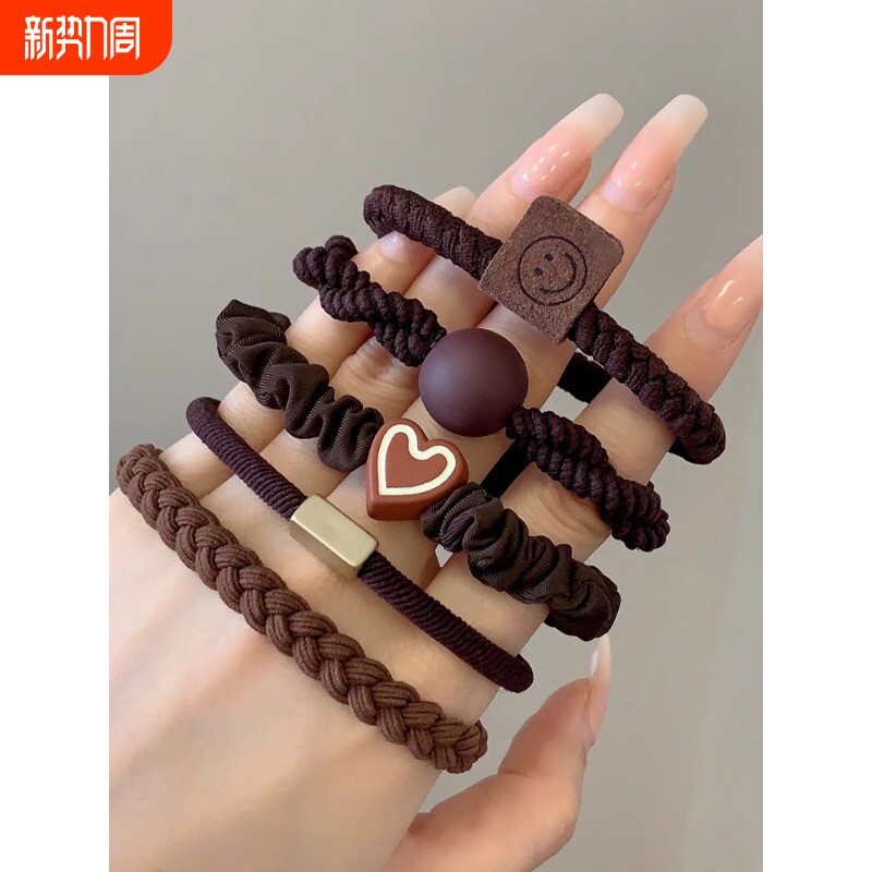 高弹力皮筋女扎头耐用高级感头绳2024新款扎马尾发圈发绳高端皮套