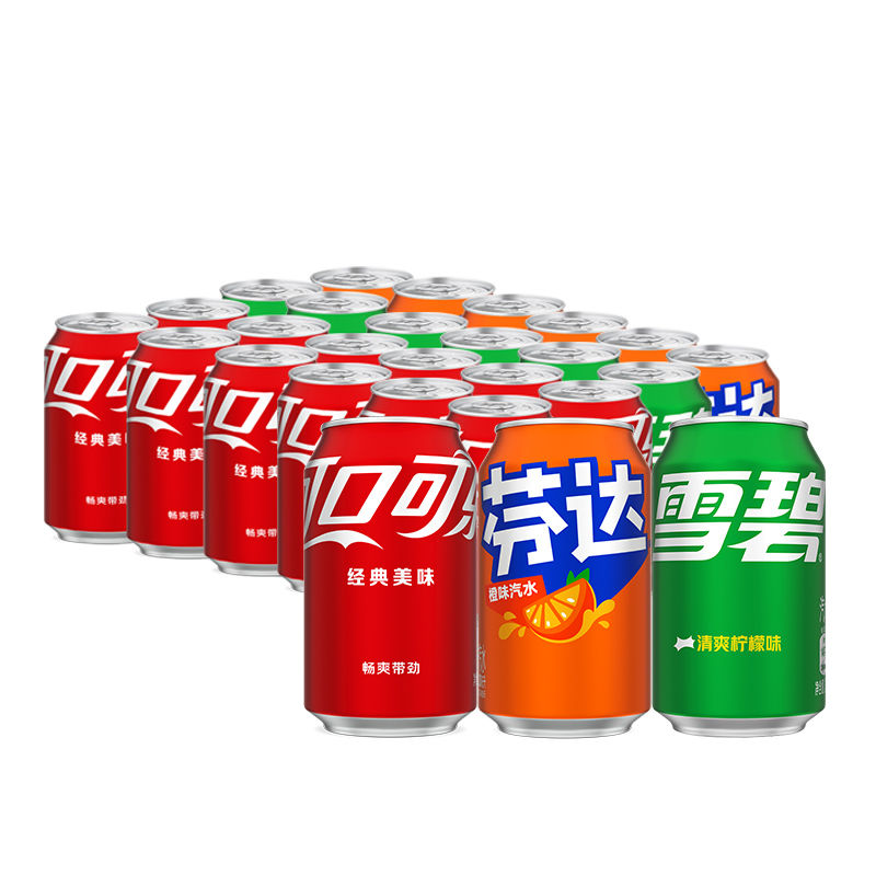 可口可乐混合装330ml雪碧芬达经典碳酸饮料网红可乐汽水听装批发