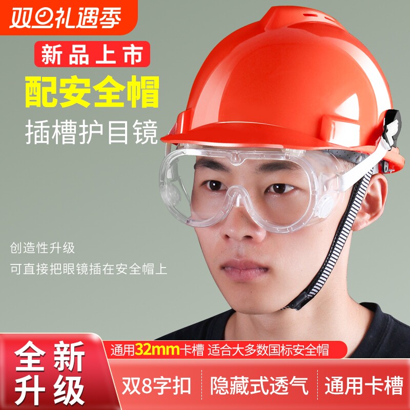 帽护目镜打磨劳保防飞溅男女骑行防雾防风沙飞沫透明眼镜防护高清