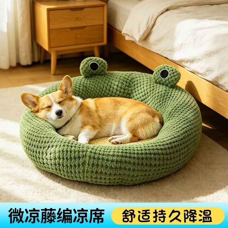 夏季青蛙凉席猫窝夏天降温狗窝凉垫狗狗猫咪狗垫夏日大型可拆洗图片