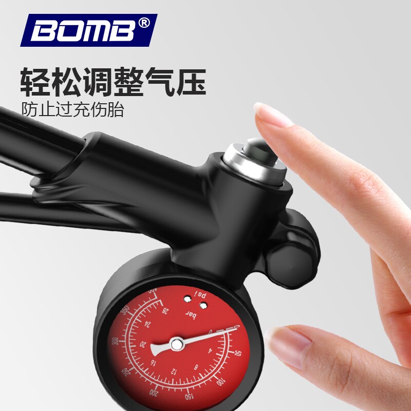 BOMB 前叉打气筒山地车前叉避震器后胆专用高压打气筒400psi骑行图片