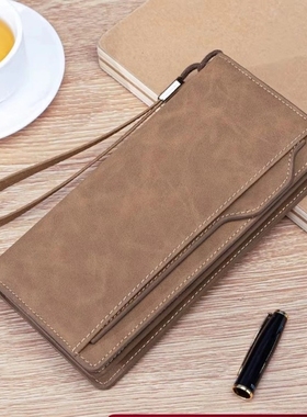 男士钱包2025新款手包复古疯马皮大容量卡包一体高级感多卡位钱夹