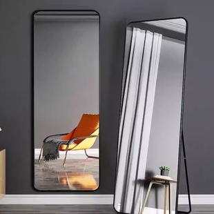 全身落地粉镜子网红简约少女圆角家用试衣卧室穿衣学生宿舍服装 店