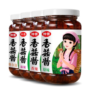 仲景香菇酱原味香辣拌面拌饭夹馍蘑菇酱小包下饭菜230g大颗菌菇酱