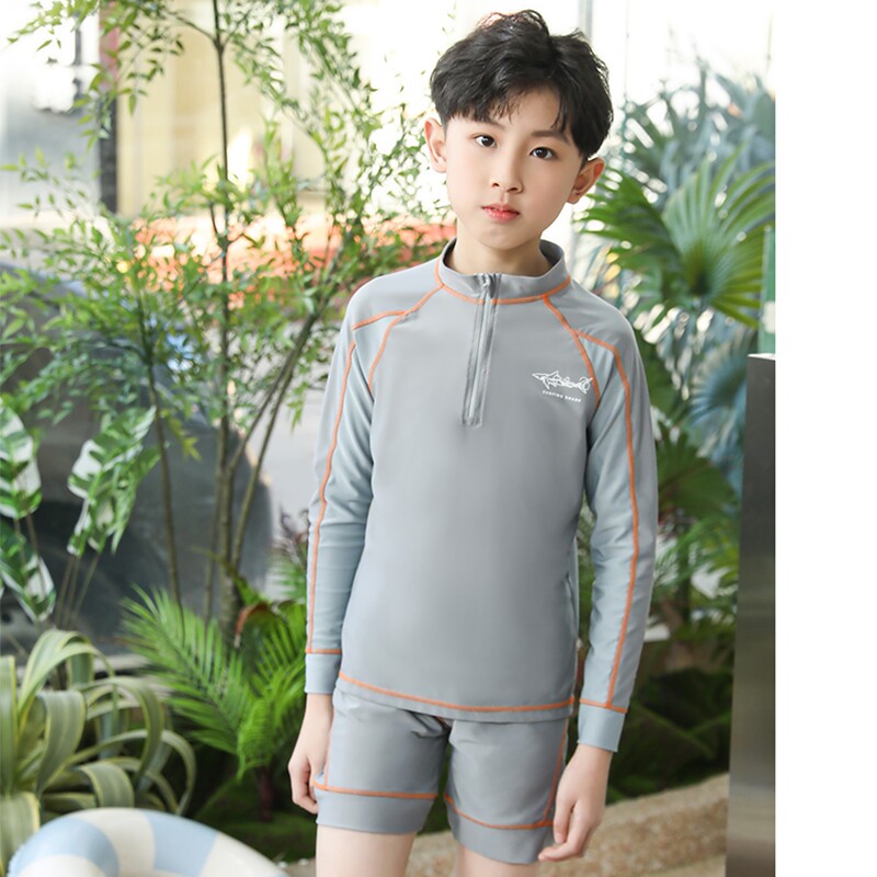 儿童泳衣男童分体式舒适速干夏季海边度假训练中大童学生男孩泳衣
