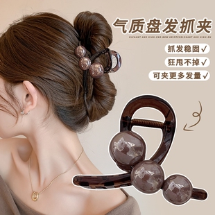 气质盘发抓夹中号鲨鱼夹女新款珍珠发卡小夹子头饰发夹多规格