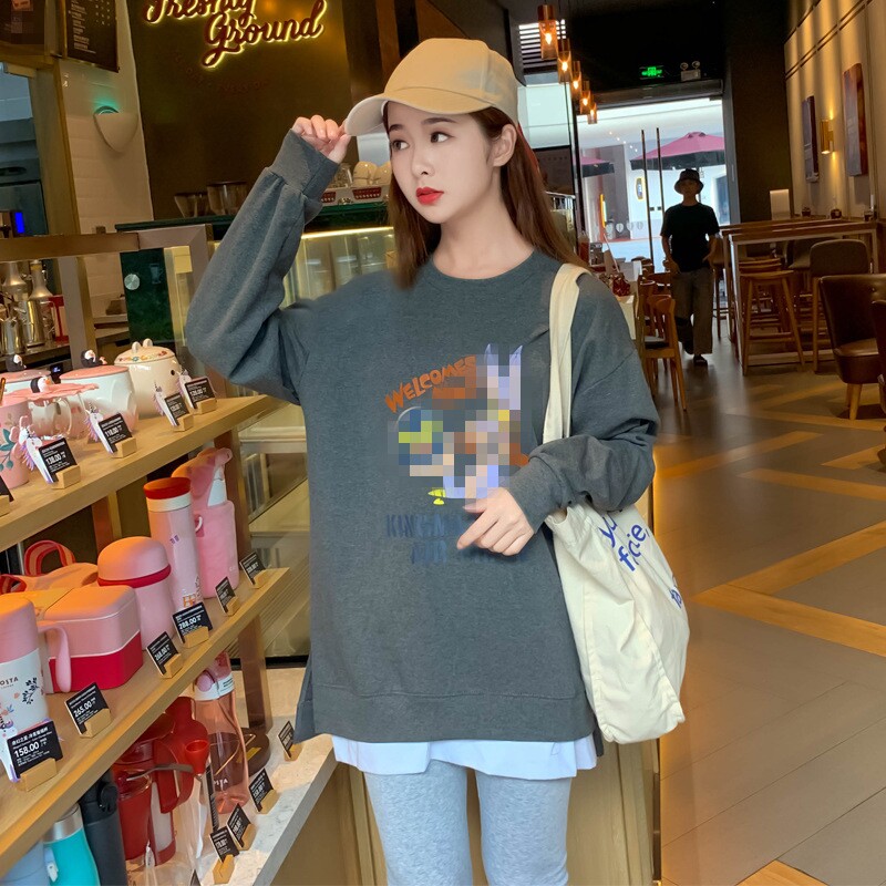 9033哺乳衣春秋装卡通休闲长袖哺乳卫衣潮妈外出喂奶衣哺乳上衣秋