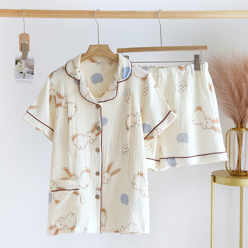 多款纯棉短袖短裤月子服绉纱夏季薄款哺乳套装 产后喂奶服 怀孕期