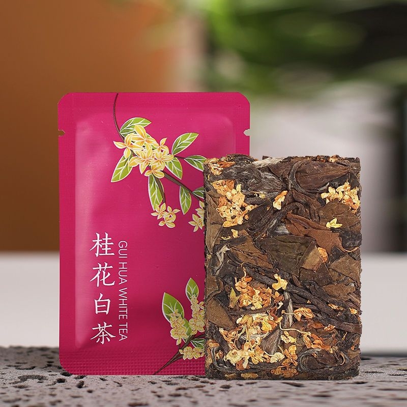 桂花白茶 福鼎老白茶福建高山白茶寿眉贡眉饼干茶叶桂花茶 1片1泡