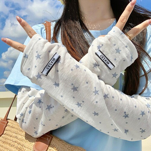 星星波点冰丝防晒袖套女夏季