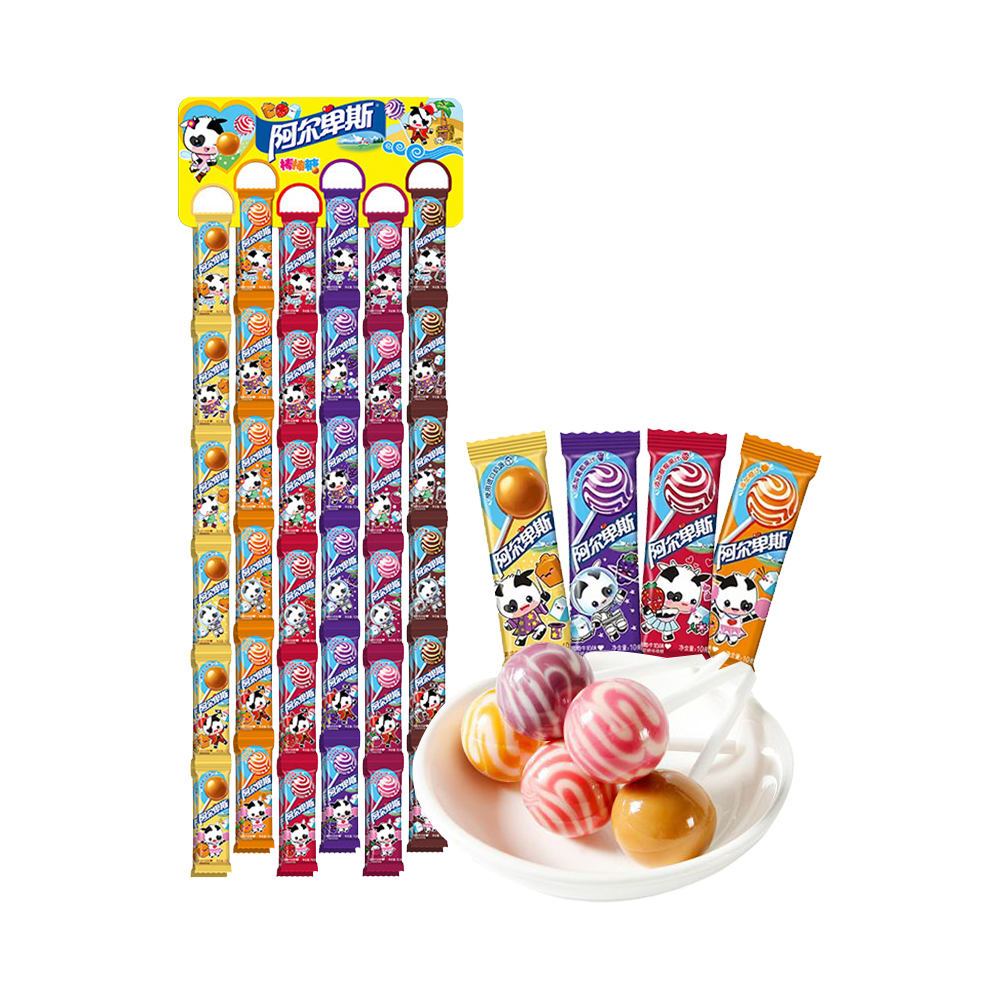 阿尔卑斯经典棒棒糖混合口味挂板960g(10g*96支)/挂板