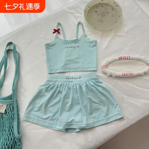 女童夏季泳衣女宝宝吊带游泳服潮