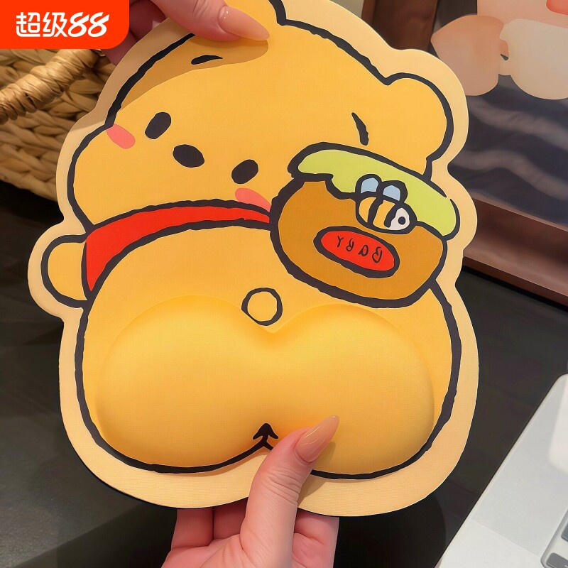 可爱维尼小熊pp护腕鼠标垫女游戏键盘手托卡通家用维尼熊桌面柴犬