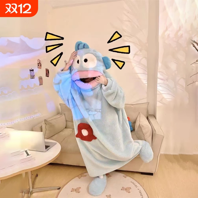 小丑鱼连体睡衣女大嘴鱼搞怪睡袍