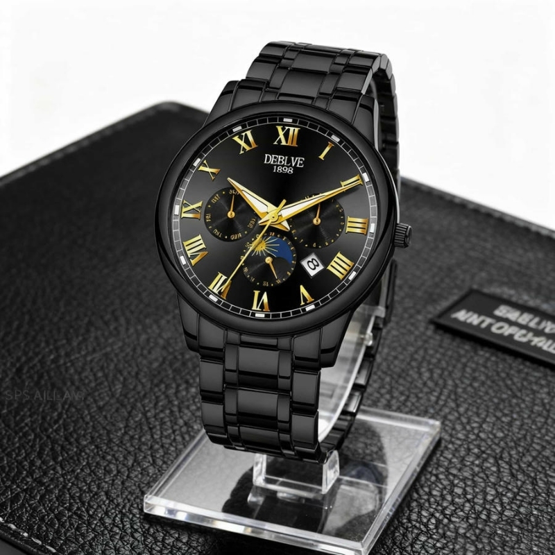 正品名牌钢带商务防水石英腕表高级感男士男款手表全自动非机械表