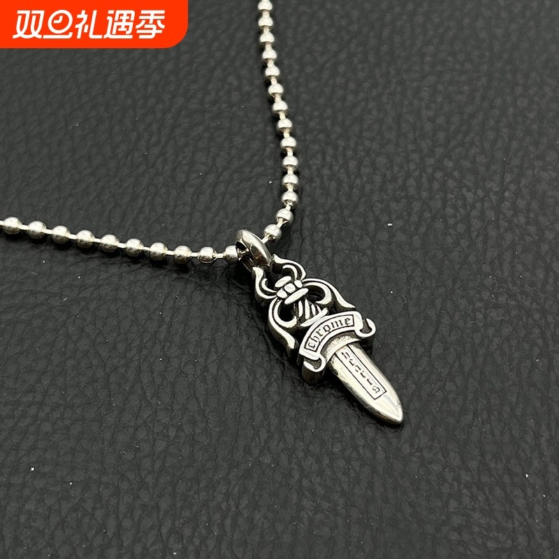 ODEK高级复古宝剑项链潮流欧美重工个性吊坠经典款男士霸气小众