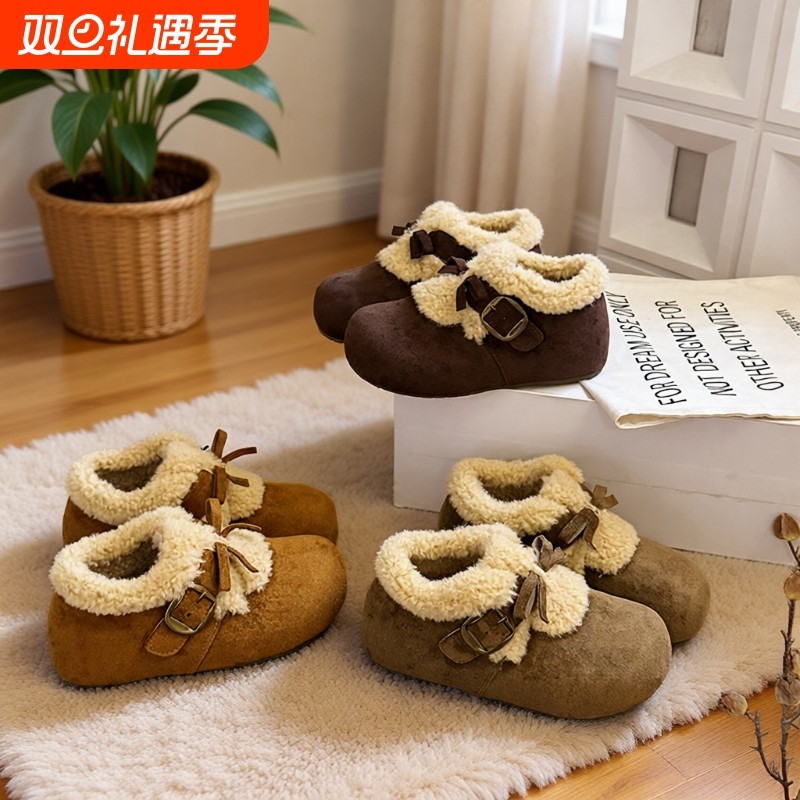 内增高复古勃肯鞋厚底雪地靴女2025秋冬季新款加绒加厚保暖棉鞋子
