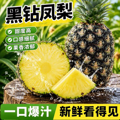 新鲜凤梨水果正宗云南特产黑钻当季脆甜多汁香甜无眼大果整箱