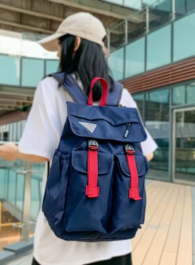 韩版新款双肩包男士青少年个性书包初中学生休闲旅游潮流背包厂家