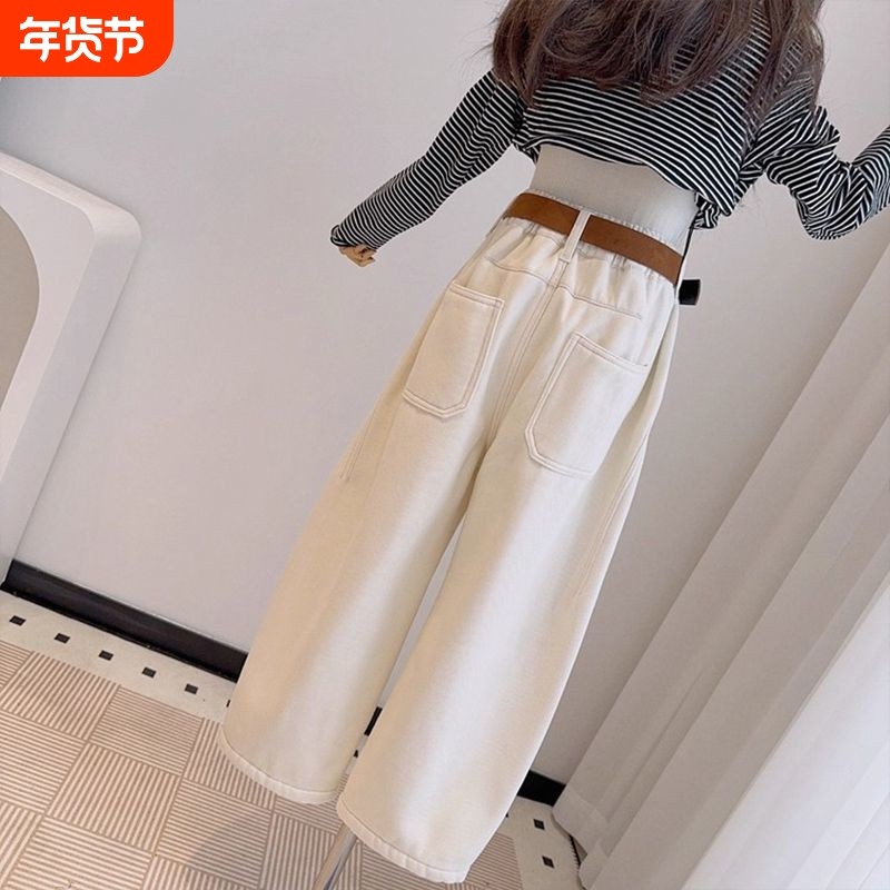 童装中大童秋冬季加绒加厚牛仔裤子男女儿童韩版白色一体绒休闲裤,童装/婴儿装/亲子装,裤子,淘宝优惠券,粉丝福利购,淘宝优惠卷