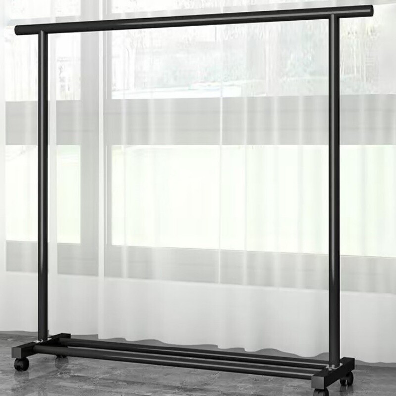 晾衣架落地家用阳台卧室挂衣服单杆简易室内宿舍移动晒凉衣帽架子