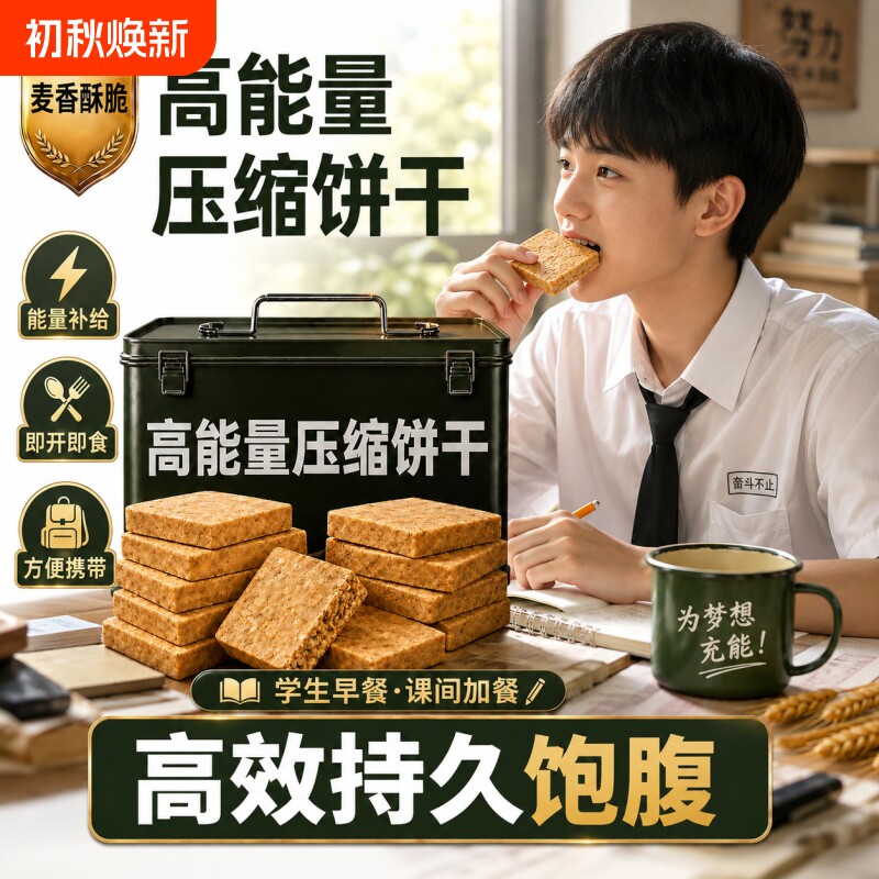 压缩饼干代餐饱腹粗粮零食应急干粮学生早餐夜宵充饥糕点抗饿解馋