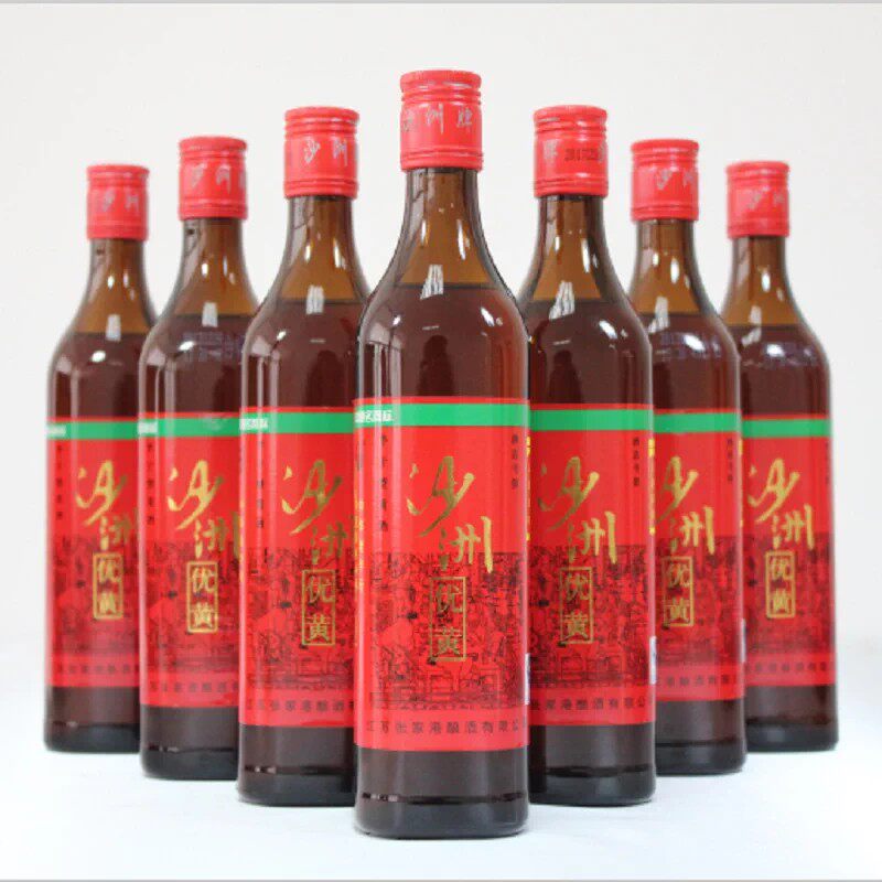 沙洲优黄三年陈半干黄酒500ml*8瓶半干型整箱自饮老酒酿酒焦糖色