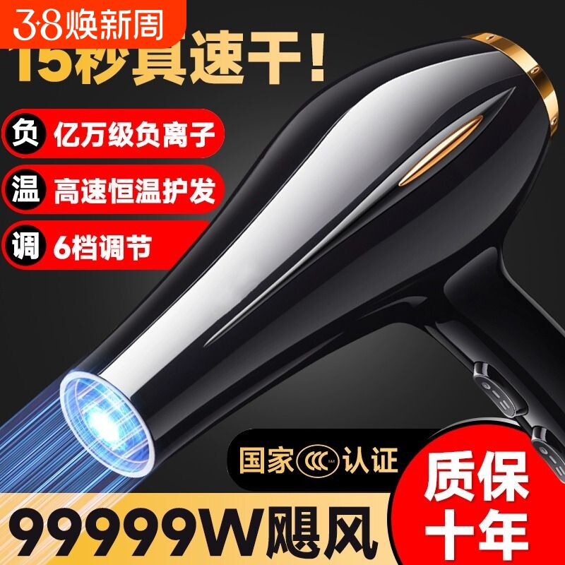 电吹风机家用大风力负离子护发静音速干发廊大功率理发店专用风筒