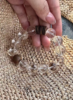 【月影沉烟】新冰透白色串珠手链简约精致高颜值透明手链串珠手饰