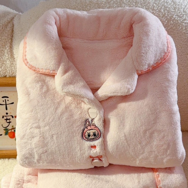 女童秋冬季保暖珊瑚绒睡衣家居服