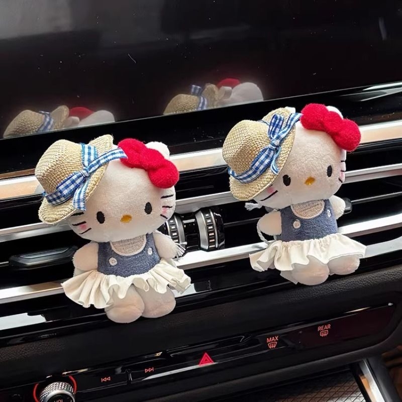车内饰品摆件车载可爱helloKitty汽车空调出风口装饰女士车用好物