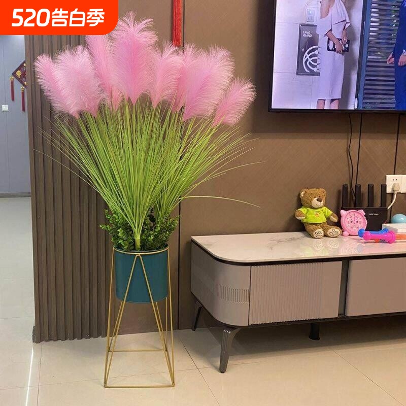 北欧仿真植物芦苇草狗尾草假花办公室绿植橱窗装饰摆件洋葱草落地