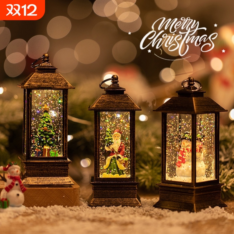 圣诞节装饰品老人摆件树桌面场景布置雪人拍照道具氛围小夜灯礼物