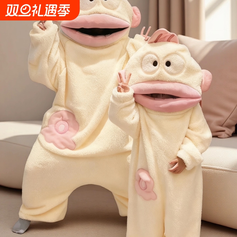 汉顿小丑鱼冬季情侣卡通连体衣