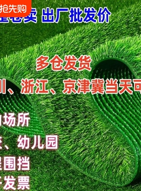 仿真草坪人工地毯阳台隔热幼儿园绿色户外假草塑料足球场人造草皮