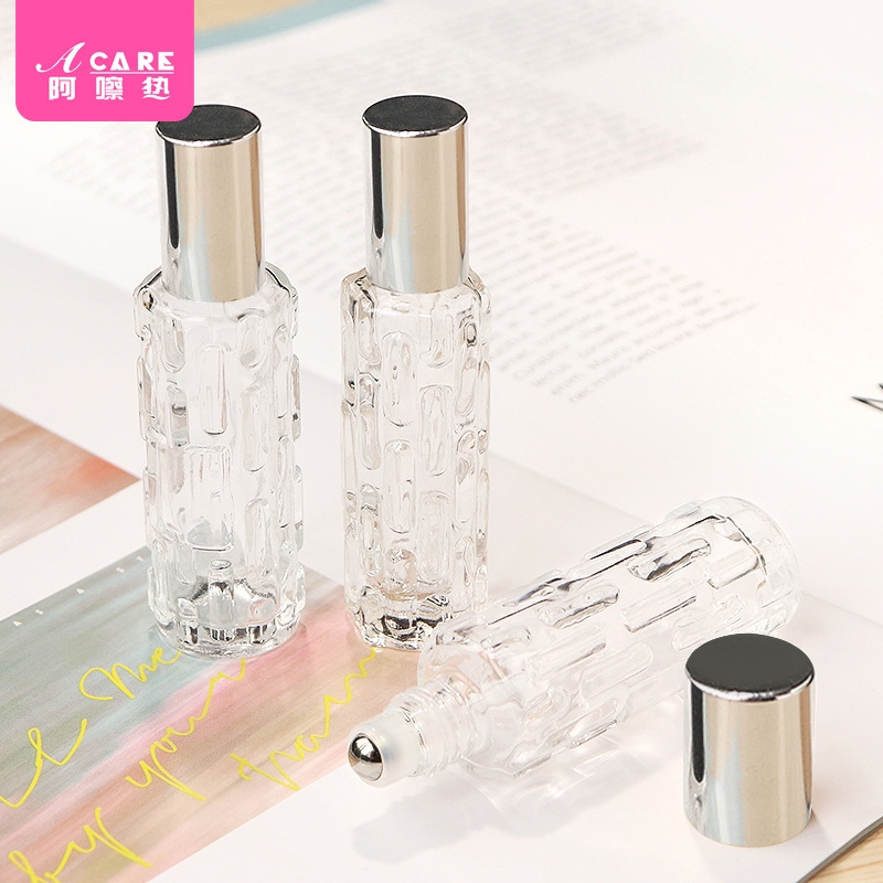 分装瓶/滚珠AC1sn0-银盖滚珠玻璃瓶香水玻璃走珠小空瓶旅行便携