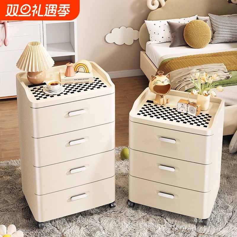 抽屉式收纳柜免安装多层置物柜子可移动家用床头柜客厅夹缝储物柜