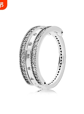 潘家多拉S925纯银高版本戒指同款爱心魔盒环绕情侣对戒 戒指女