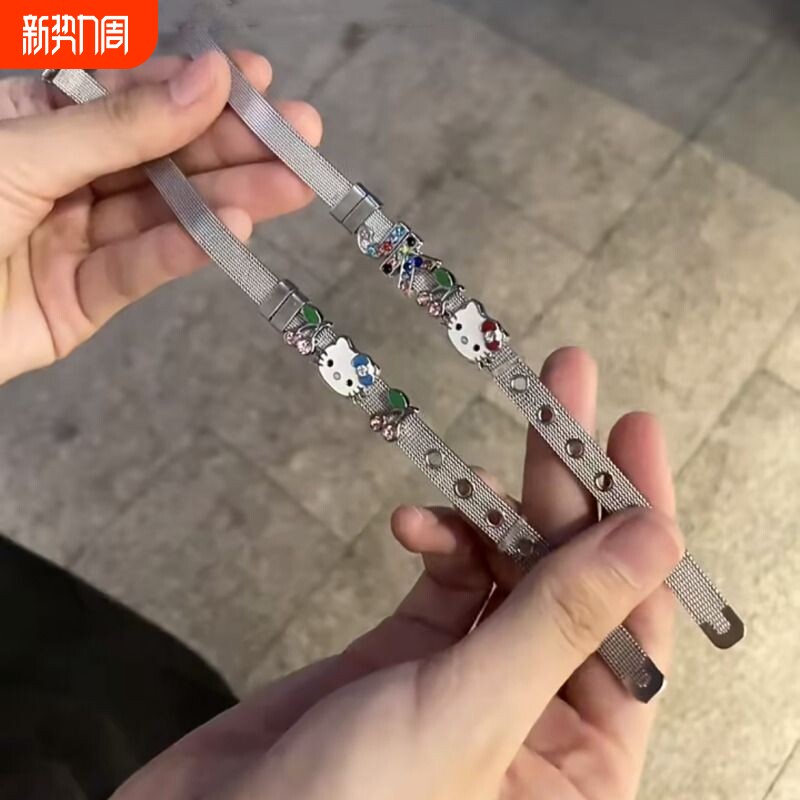同款千禧风辣妹kitty猫樱桃情侣手环可爱少女心礼物手链
