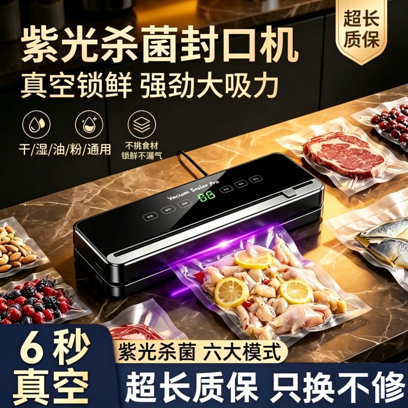 切刀真空机封口机一体干湿食品包装机抽真空密封机小型家用保鲜机