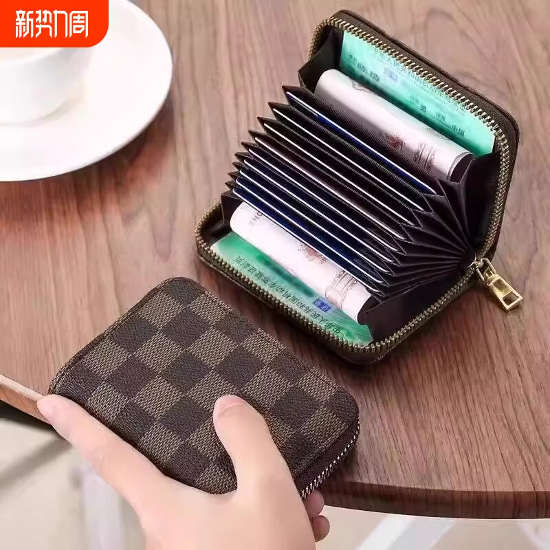 风琴卡包新款防盗刷消磁多卡位驾驶证卡夹迷你小巧多功能零钱包女