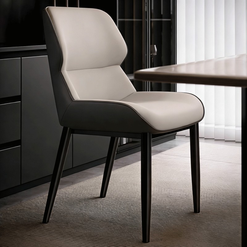 北欧餐椅家用轻奢餐桌椅子酒店专用餐厅铁艺凳子久坐靠背麻将椅子