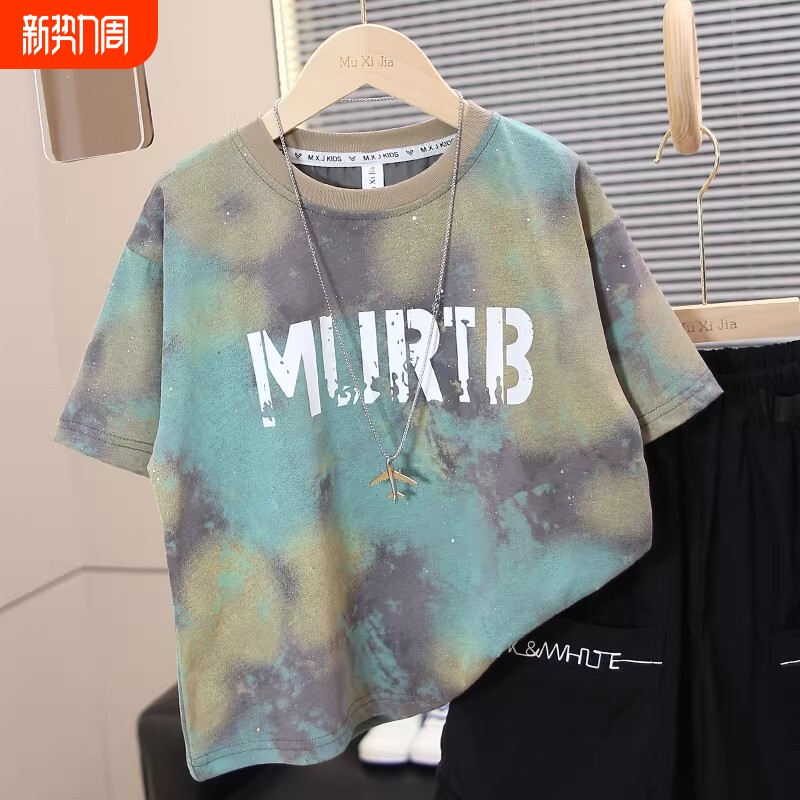 儿童装男童夏装短袖T恤2025新款中大童夏季纯棉夏款男孩上衣宽松