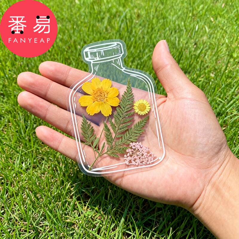 干花书签膜A1pl200-透明干花压花书签贴树叶植物标本塑封膜