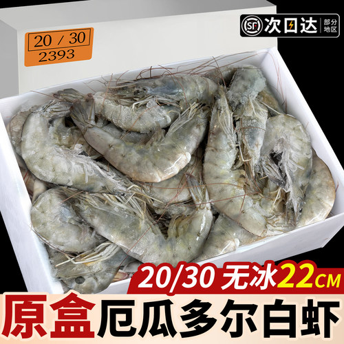 厄瓜多尔白虾大虾鲜活速冻盐冻2030南美白虾基围虾海虾对海鲜冷冻
