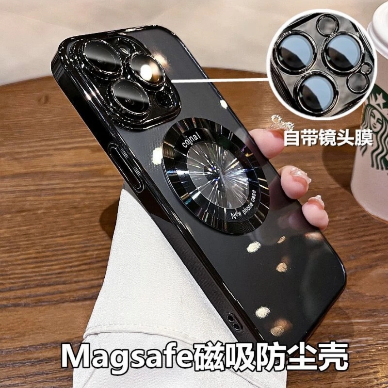 Magsafe磁吸适用苹果17promax手机壳新款iPhone17Pro电镀ip16pm透明女17Air高级11镜头膜全包防摔12por男防尘