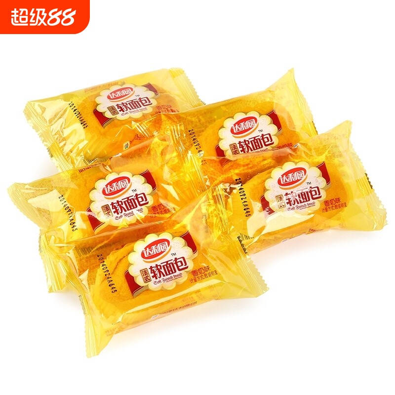 零食糕点达利园软面包巧克力派蛋黄派面包法式袋装年货甜品奶香