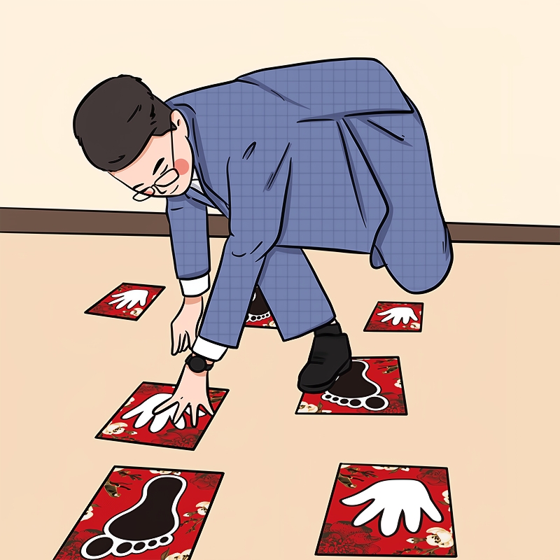 接亲堵门游戏手忙脚乱卡拦门通关卡结婚礼整蛊新郎伴郎团姿势婚鞋