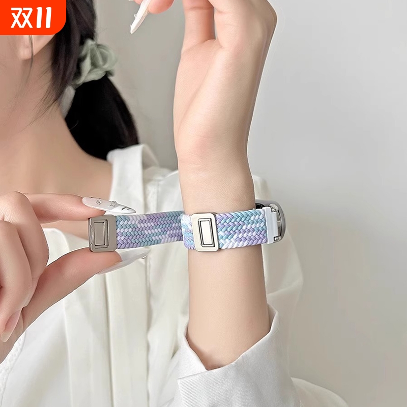 适用小米手环10/9表带8手表7腕带6智能nfc版运动5磁吸4编织3男女生九代新款八替换带七夏天透气尼龙手腕配件