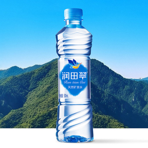 润田翠矿泉水天然整箱500ml*24瓶批发弱碱性家庭办公饮用水瓶装